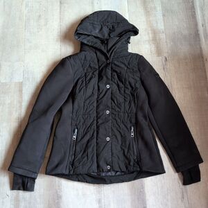 Michael Kors Womens Jacket Size M Black Full Zip Hooded